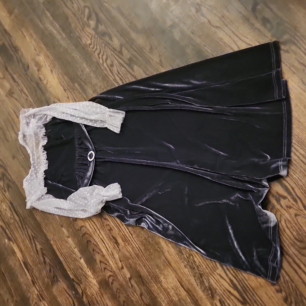 Velvet and Lace Midi Dress